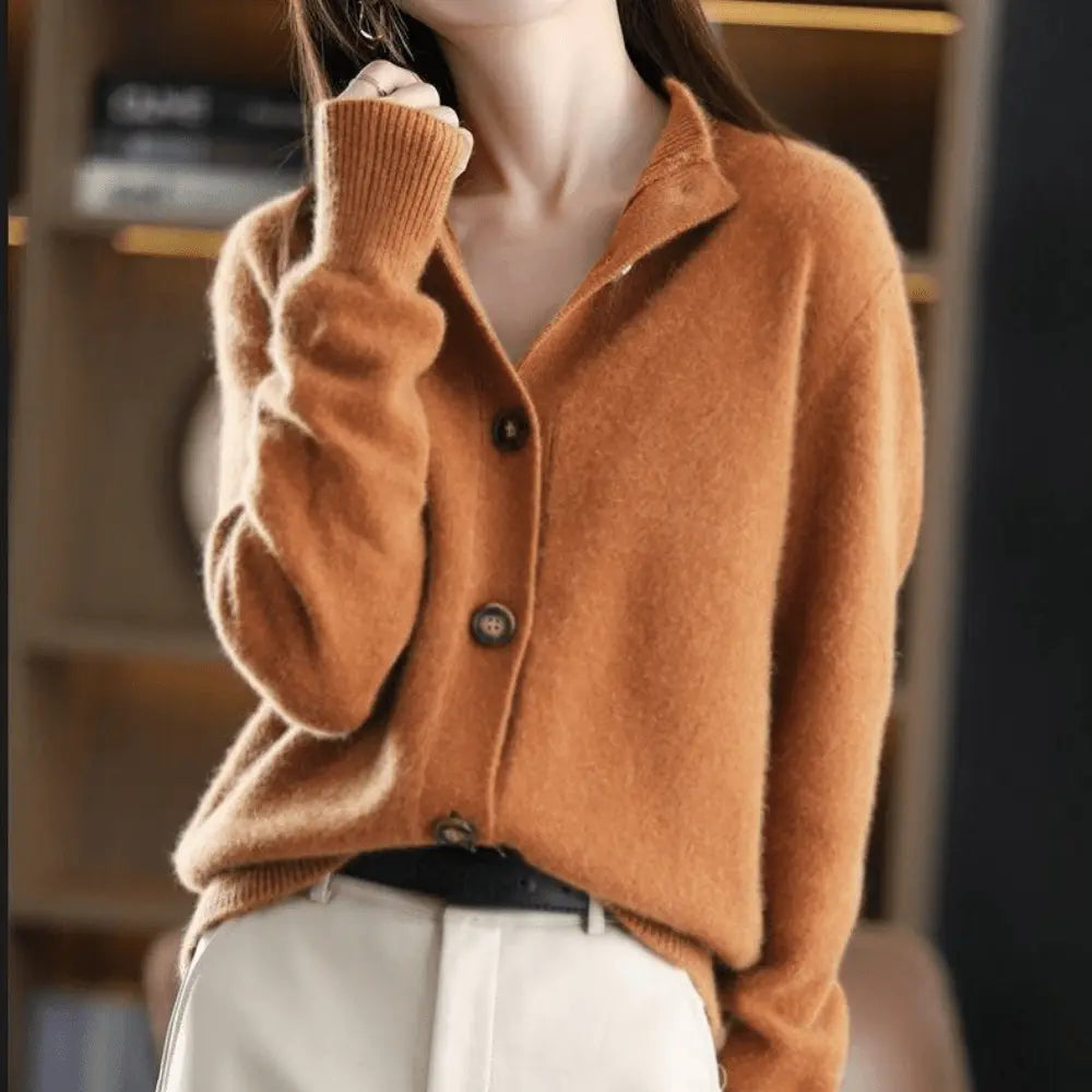 Damen Kaschmir-Strickjacke