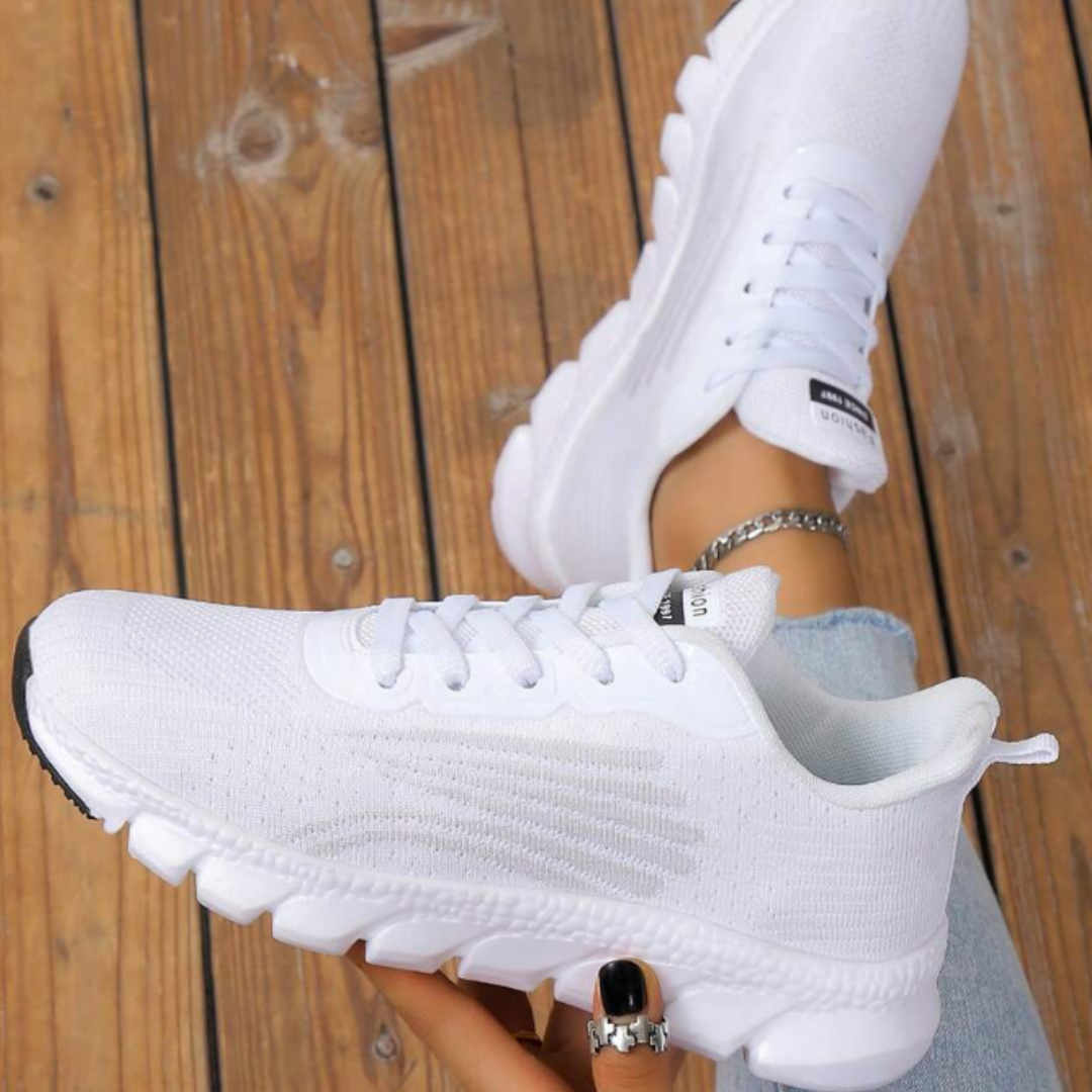 W&W Mode | Gestreifte Schnürschuhe - Weiche Sohlen