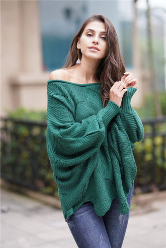 W&W Mode Es wird alles gut Strickpullover - Grün