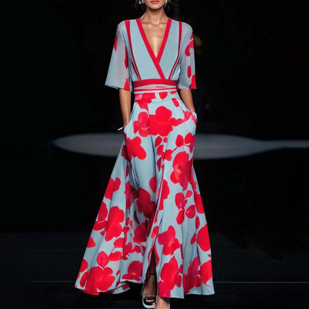 Damen Maxikleid im italienischen Stil