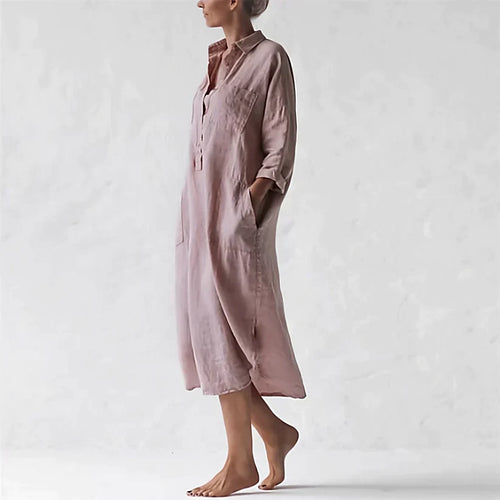 W&W Mode - Stylisches langes rosa Kleid