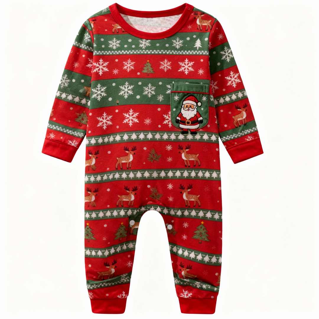 W&W Mode | Urlaub Familie Button-down Weihnachten Pyjama Set
