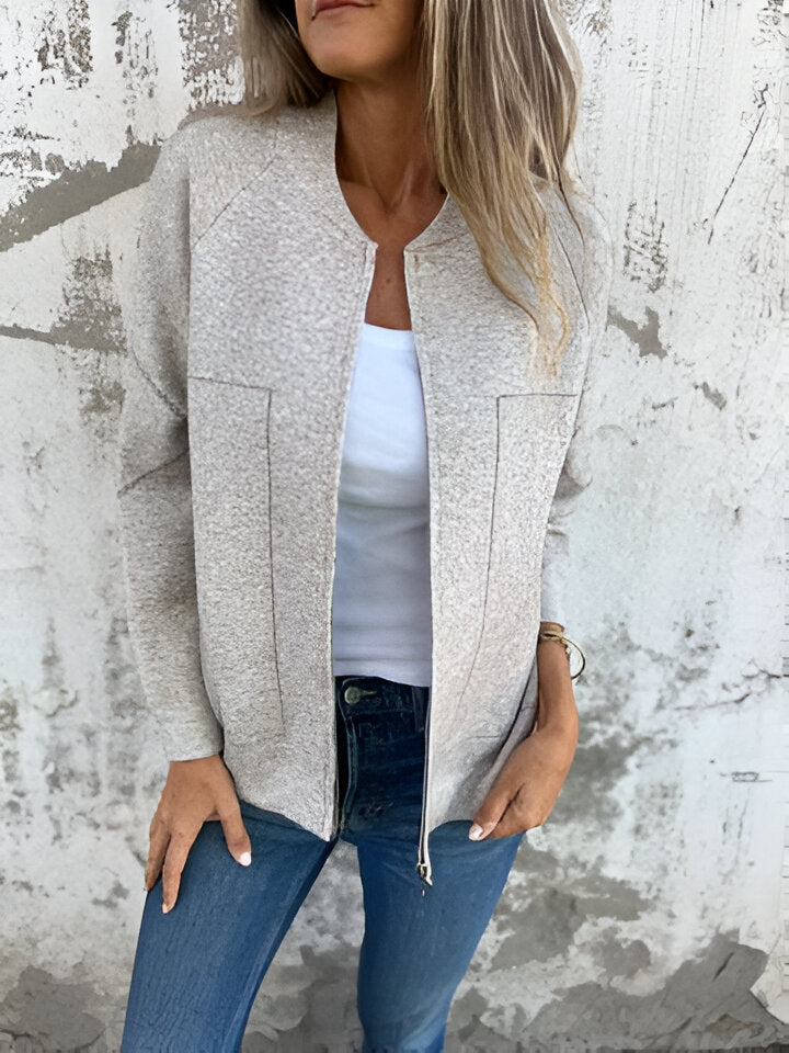 W&W Mode | Damen Zip Jacke Mit Taschen