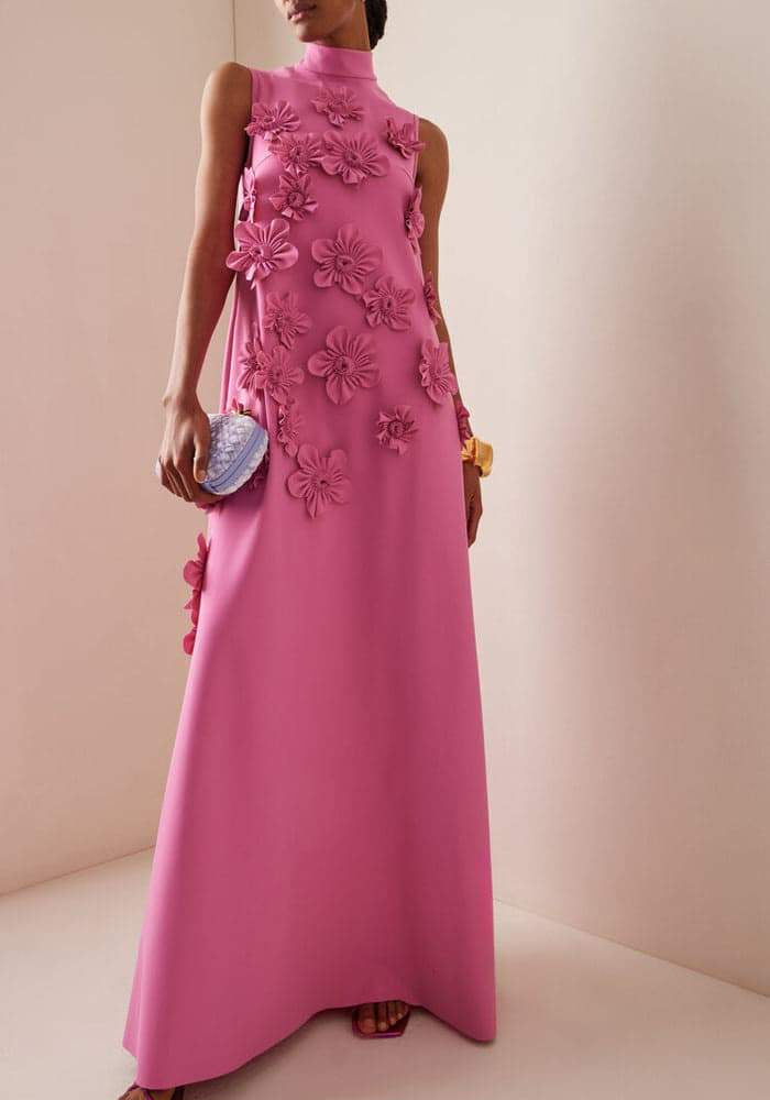 Damen langes Blumenkleid