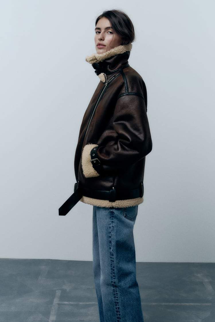 W&W Mode | Jacke mit Revers aus Kunstleder