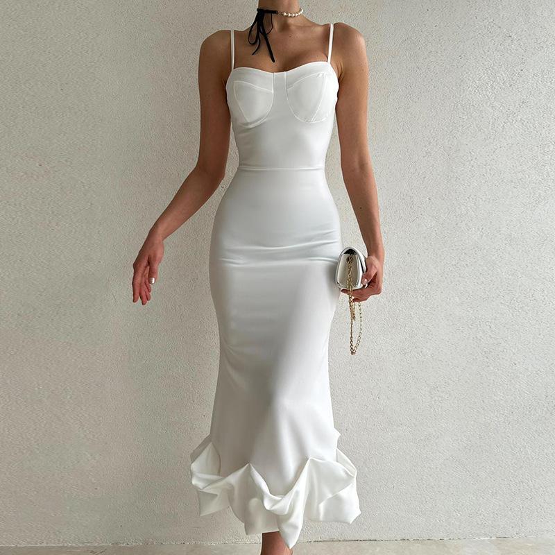 W&W Mode - Elegantes einfarbiges Slipkleid