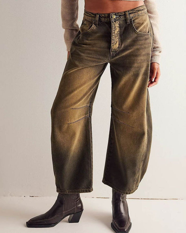 Damen-Jeans mit geradem Schnitt aus Denim