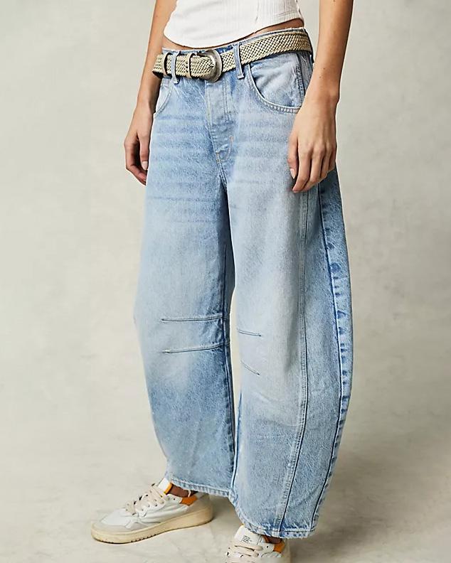 Damen-Jeans mit geradem Schnitt aus Denim