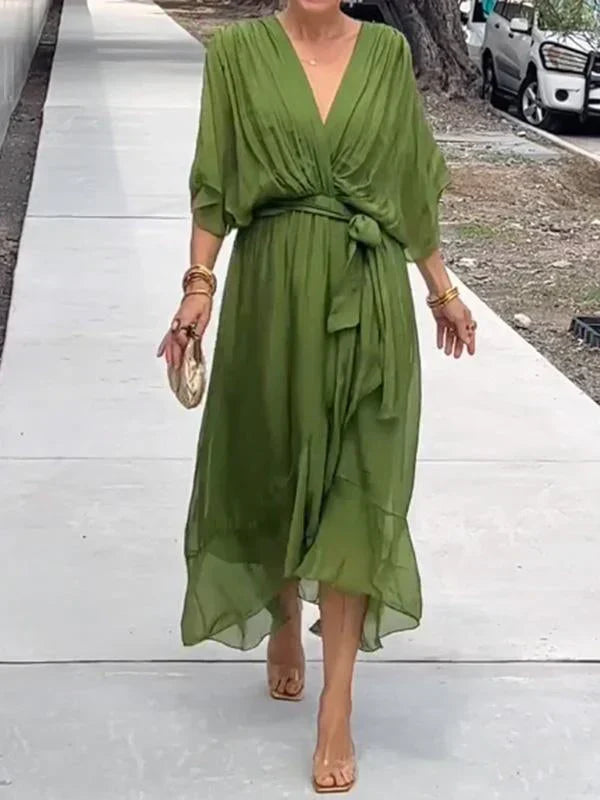 W&W Mode | Chiffonkleid Mit V-ausschnitt, Elegant Und Stilvoll