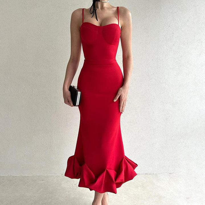 W&W Mode - Elegantes einfarbiges Slipkleid