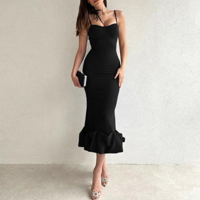 W&W Mode - Elegantes einfarbiges Slipkleid