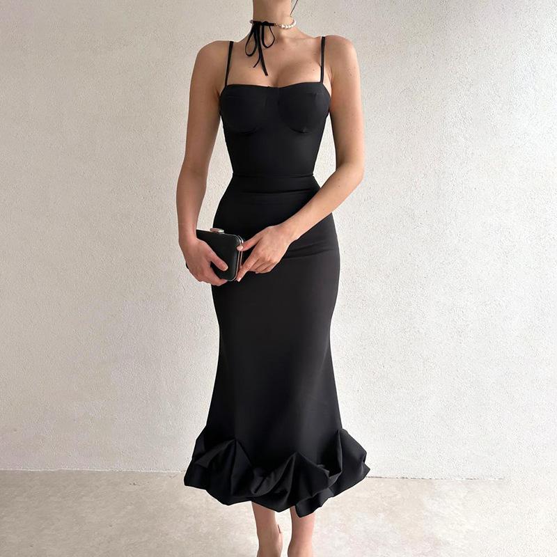 W&W Mode - Elegantes einfarbiges Slipkleid