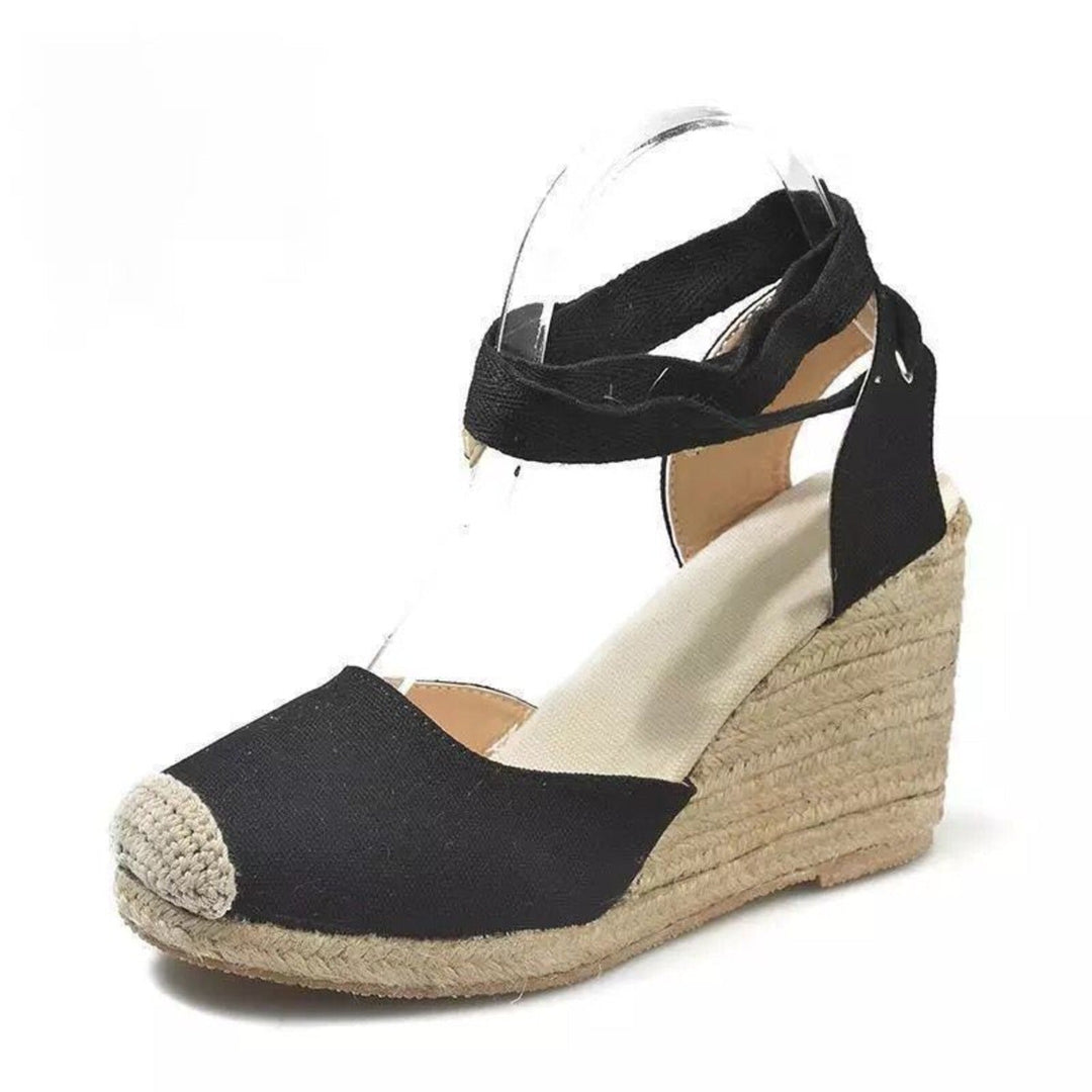 W&W Mode | Einzelknopf Riemen, Seilstoff Sohle Espadrilles
