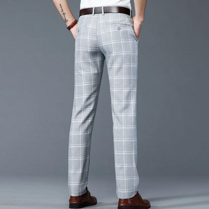 W&W Mode | Herren Kariert Hose Stretch