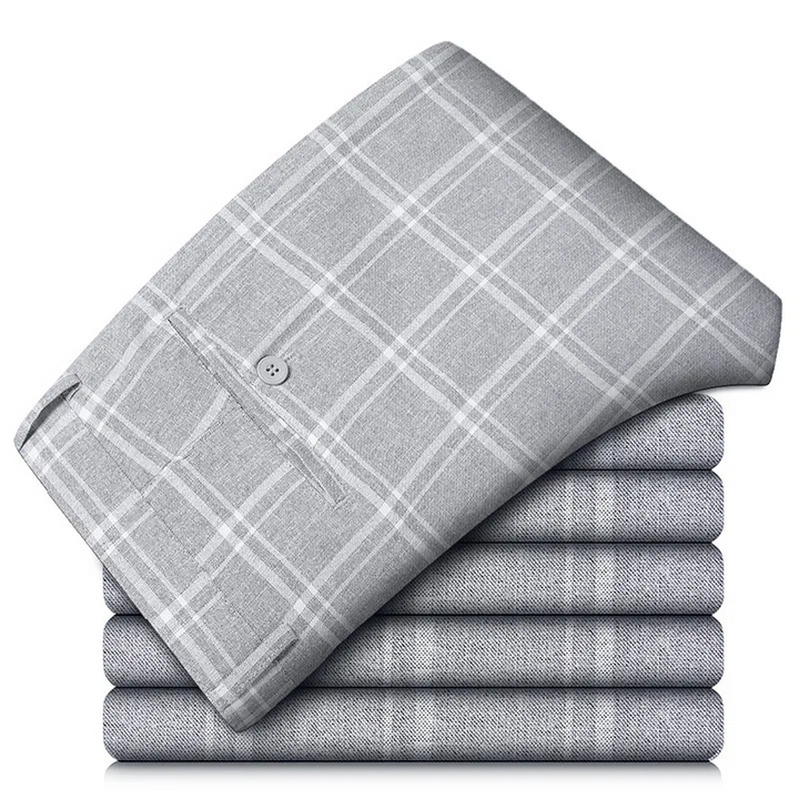 W&W Mode | Herren Kariert Hose Stretch