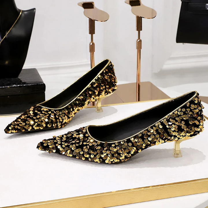 W&W Mode | Damen Kitten Heels in Schwarz