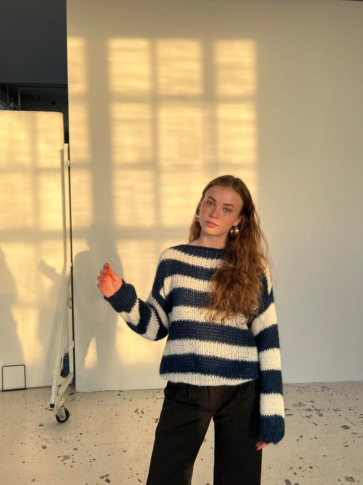 W&W Mode | Geflochtene und gestreifte oversized Damenpullover