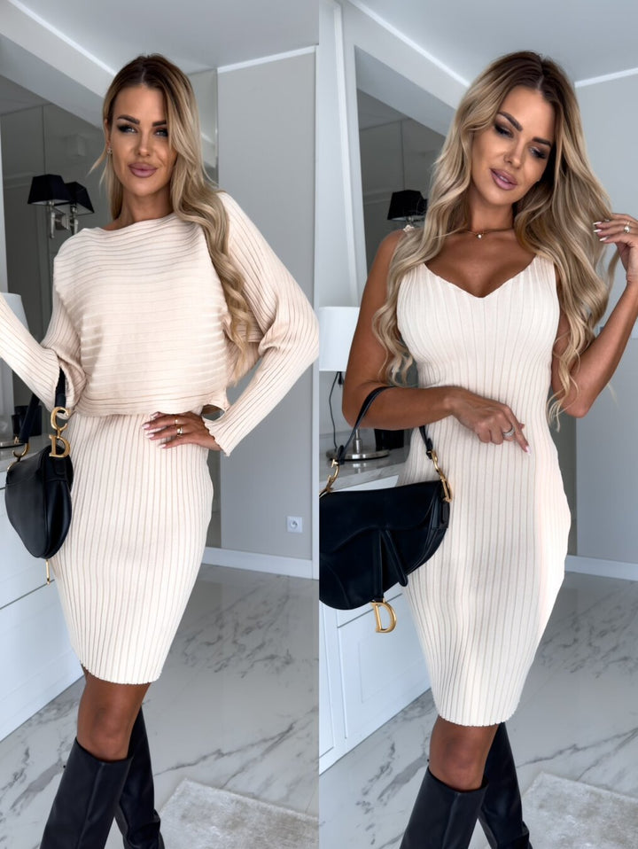 W&W Mode | Two-Piece Set (Dress + Sweater) – Stylish and Comfortable