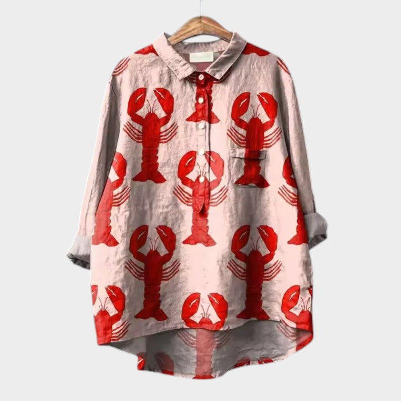 Damenbluse mit vorderer Knopfleiste
