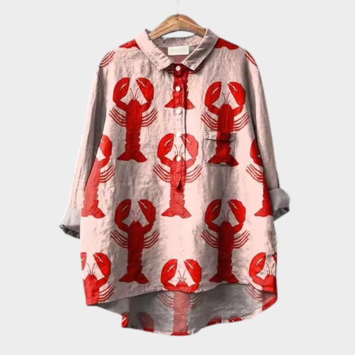 Damenbluse mit vorderer Knopfleiste