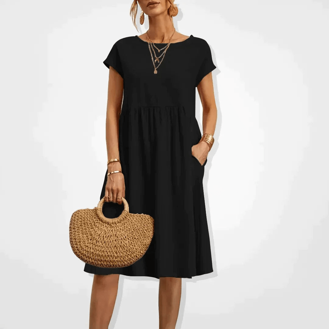 W&W Mode | Damen Kleid Stilvolles Midi Kleid Sommerliche Eleganz