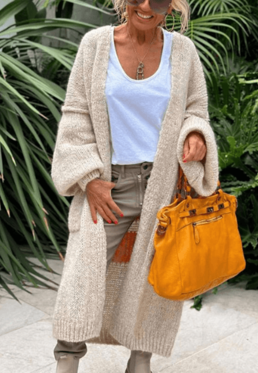W&W Mode | Damen Lange Strickjacke Grobstrick