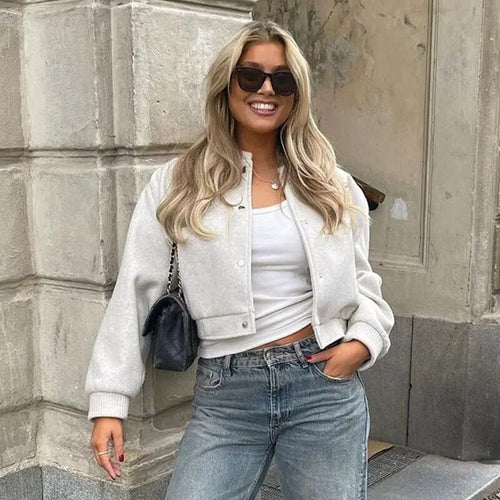 W&W Mode - Damen cropped Bomberjacke für lässigen Streetstyle