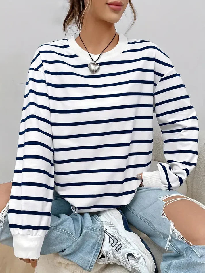 W&W Mode | Gestreiftes Sweatshirt Für Damen