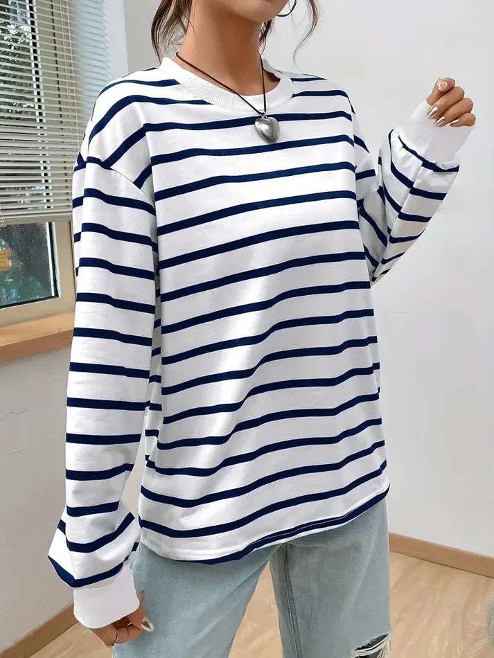 W&W Mode | Gestreiftes Sweatshirt Für Damen