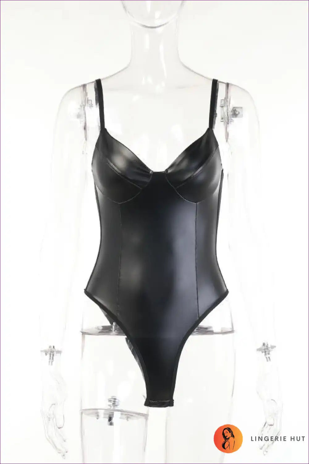 W&W Mode | V-Ausschnitt Lederimitat Body - Elegante Silhouette