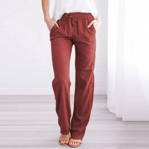 W&W Mode | Luftige Baumwoll Leinen Hose Für Damen
