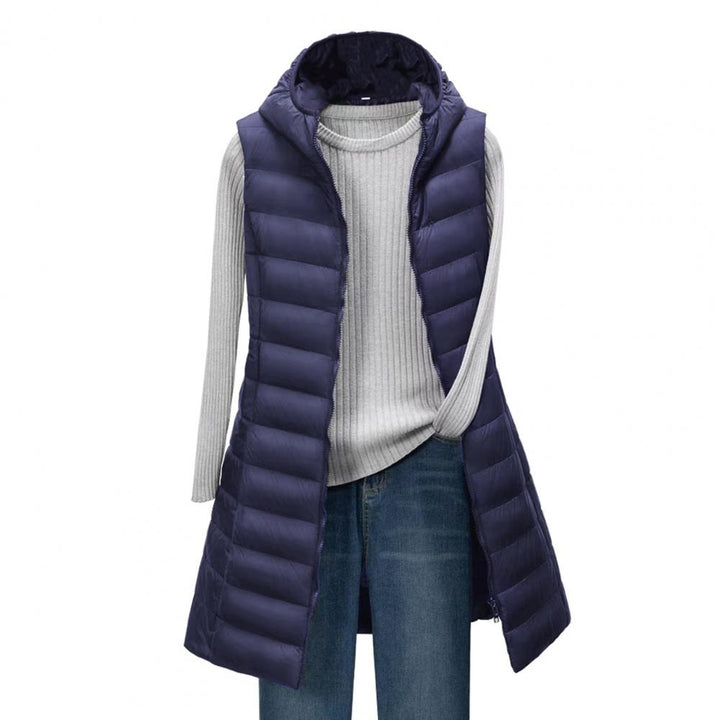 W&W Mode Langer Bodywarmer | Bequeme, elegante, länger gefütterte Jacke