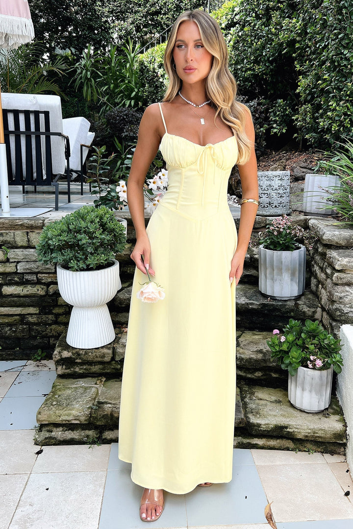 Elegantes Damen-Maxi-Kleid mit Spaghettiträgern für festliche Anlässe | W&W Mode
