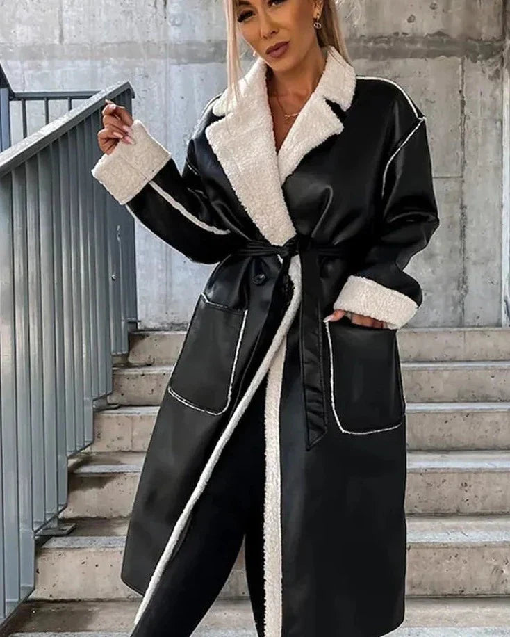 Lederjacke mit Pelz