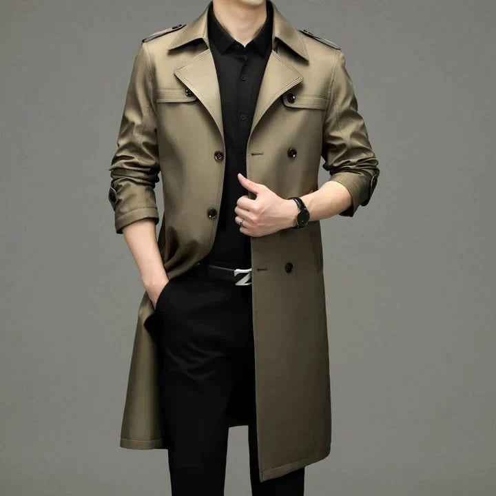 Herren-Trenchcoat mit stilvollem Kragen