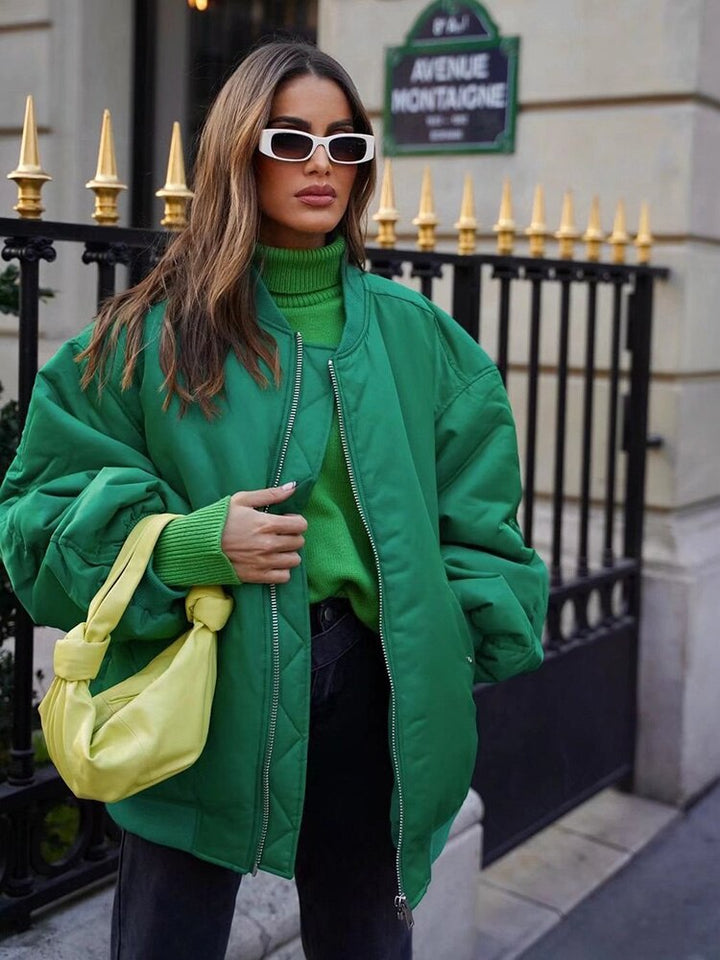 Damen Oversized-Bomberjacke für kühle Tage