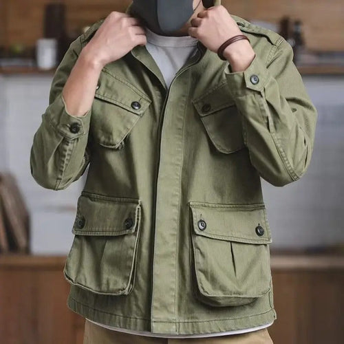 W&W Mode | Lässige Multifunktions Grüne Militärjacke Für Männer