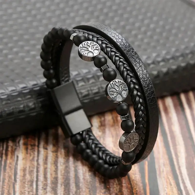 W&W Mode | Lederarmband Im Antiken Stil Mit Metallverschluss