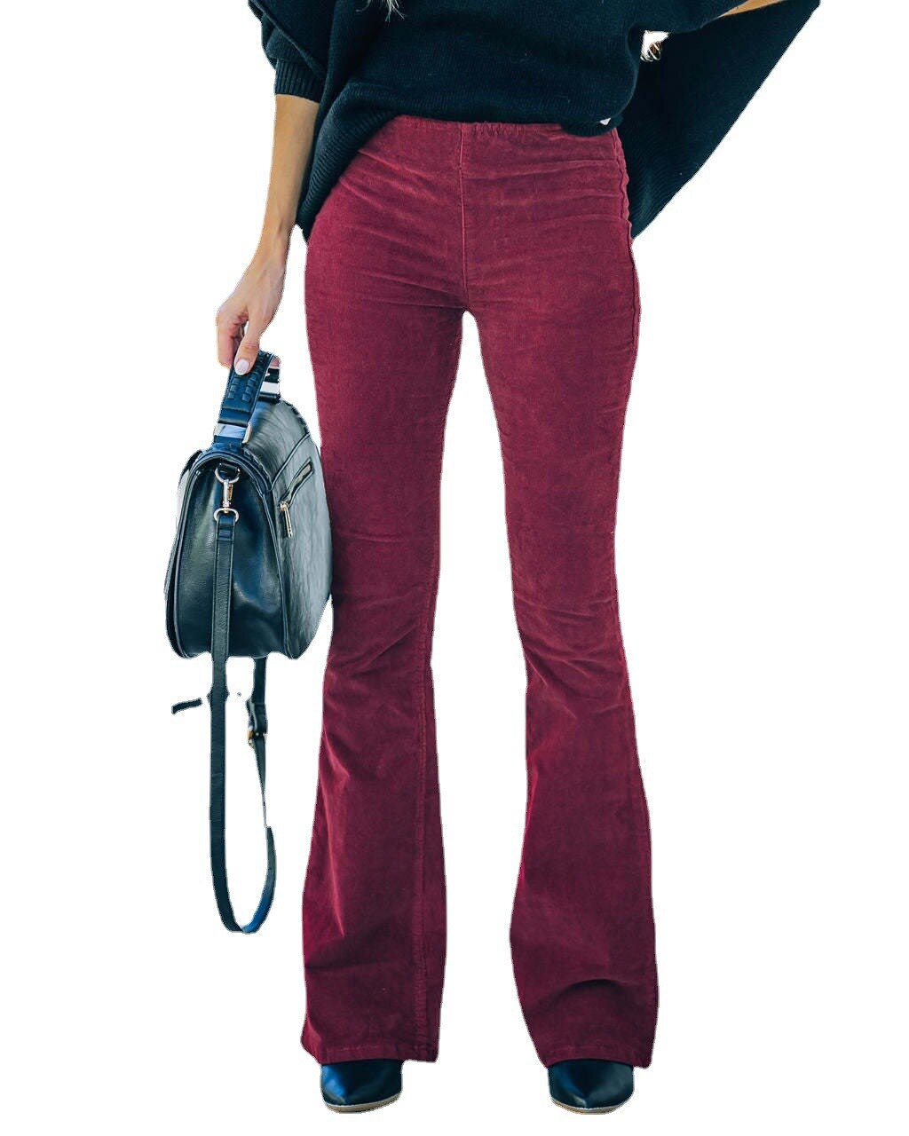W&W Mode Elastische Taille Lässige Hose Schlanke ausgestellte Hose