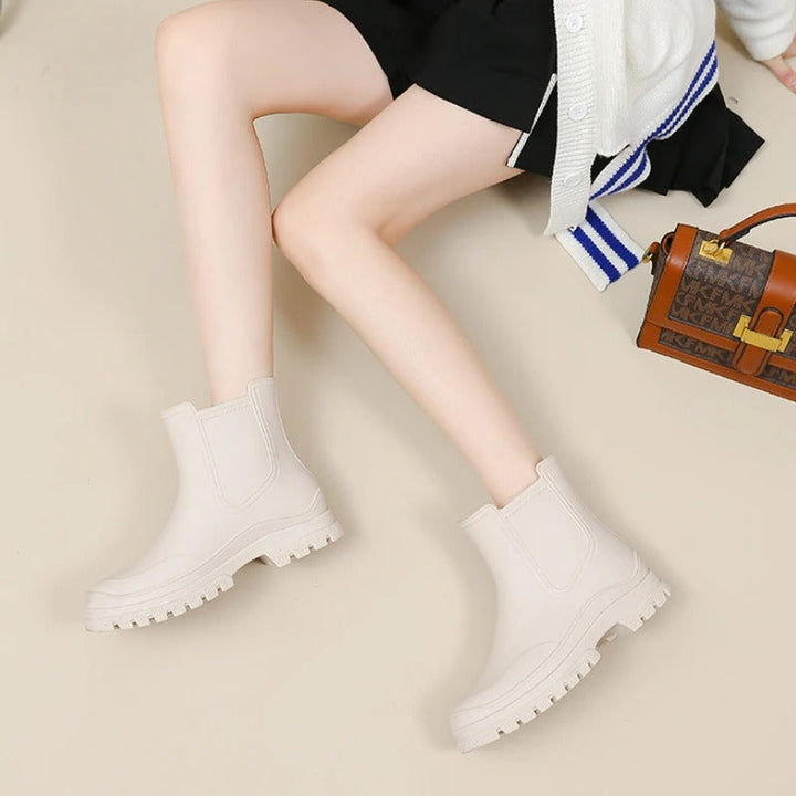 W&W Mode | Luxuriöse Halbhohe Wasserdichte Regenstiefel Für Frauen
