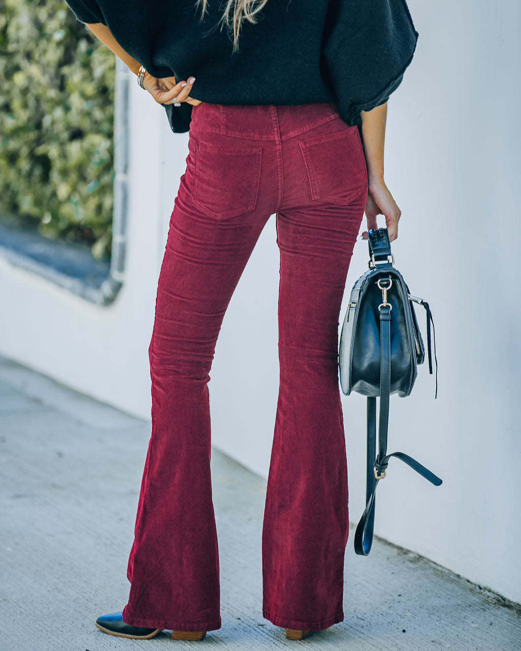 W&W Mode Elastische Taille Lässige Hose Schlanke ausgestellte Hose