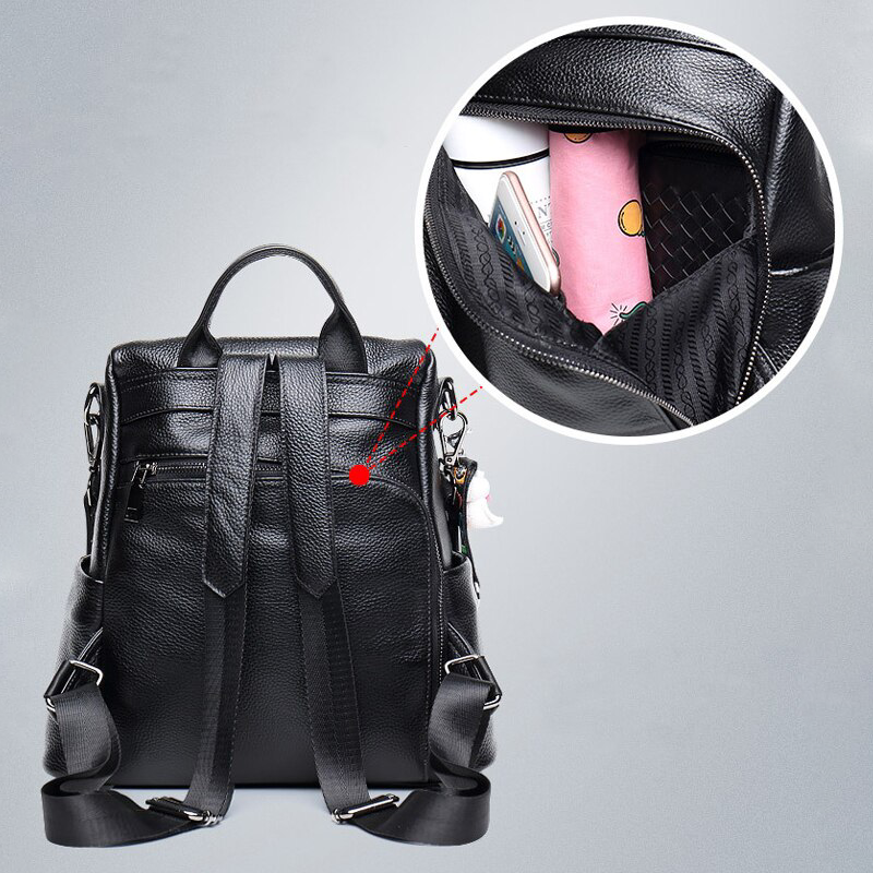 W&W Mode | Anti-Diebstahl-Lederrucksack