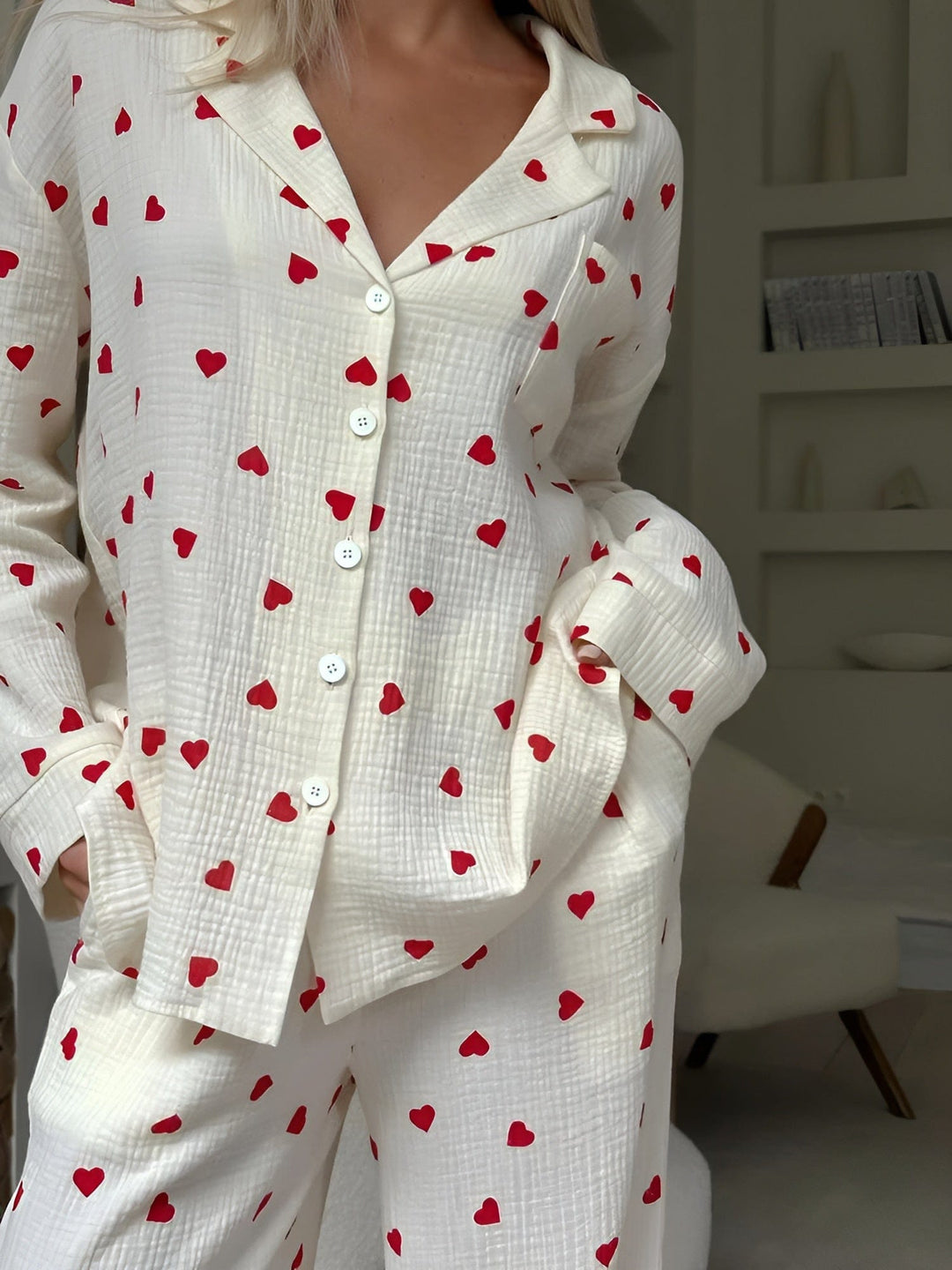 W&W Mode | Das Ästhetische Herz-Pyjama-Set