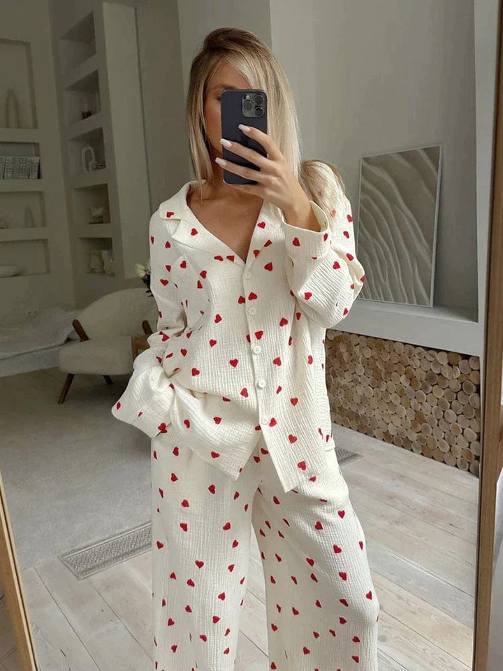 W&W Mode | Das Ästhetische Herz-Pyjama-Set