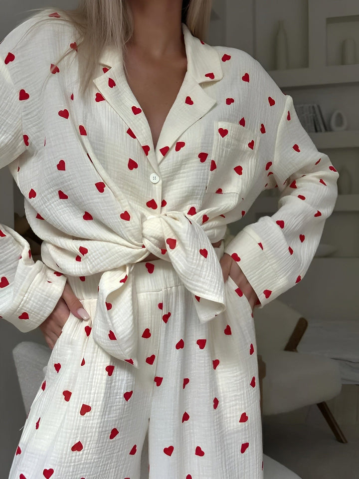 W&W Mode | Das Ästhetische Herz-Pyjama-Set