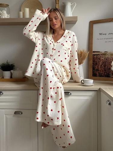 W&W Mode | Das Ästhetische Herz-Pyjama-Set