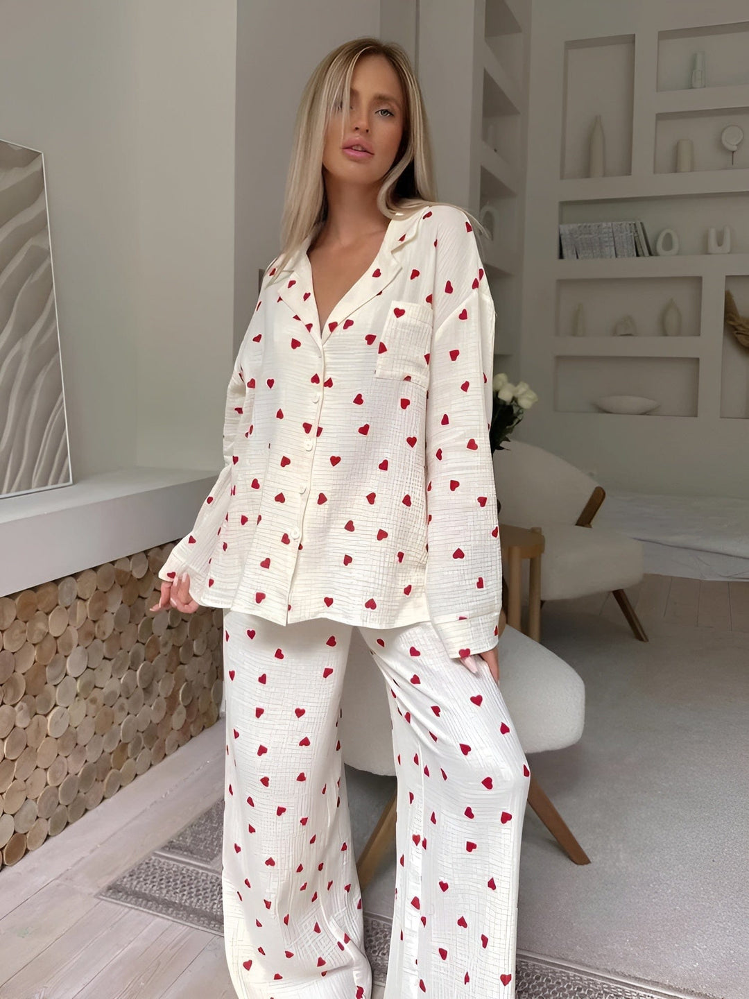 W&W Mode | Das Ästhetische Herz-Pyjama-Set