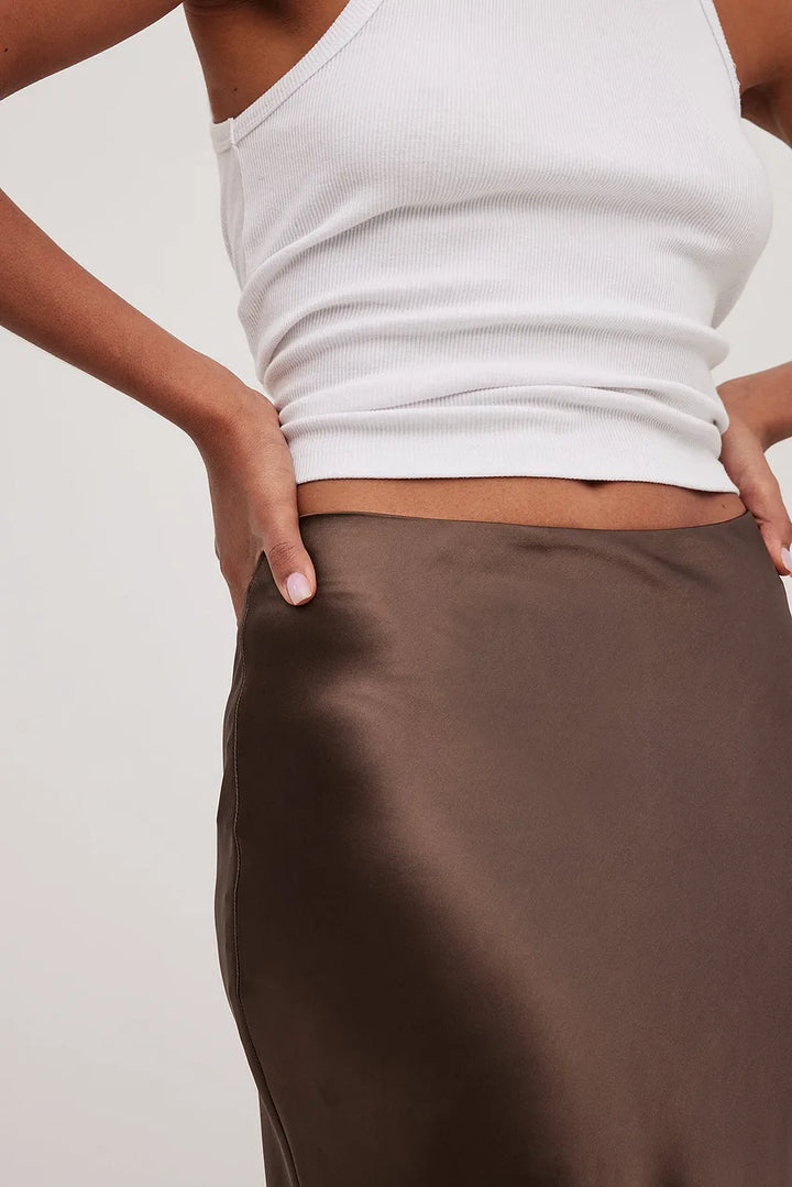 W&W Mode | Satinrock Mit Hoher Taille Anna