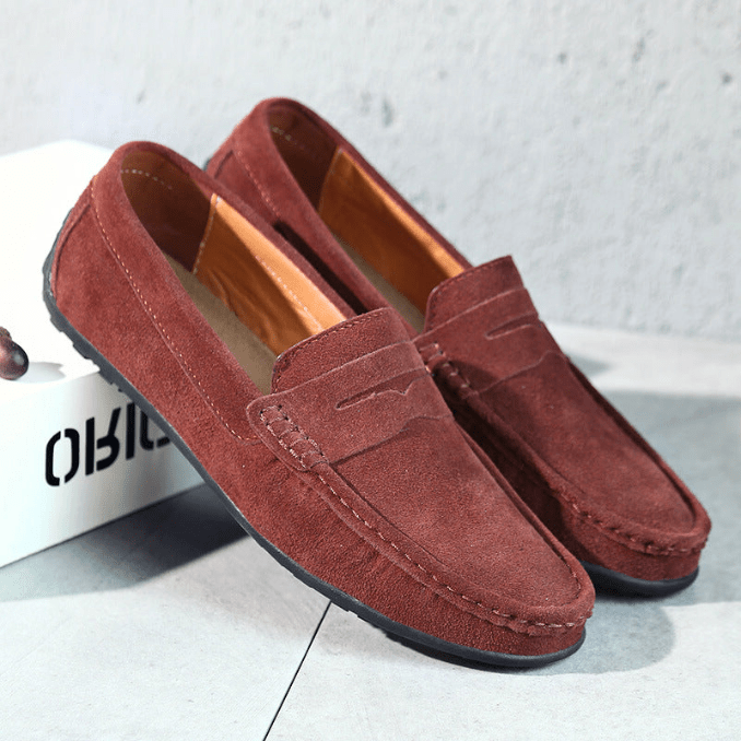 W&W Mode | Slipper Herren Klassische Loafer Herren Luxuriöse Verarbeitung Hochwertiges Wildleder