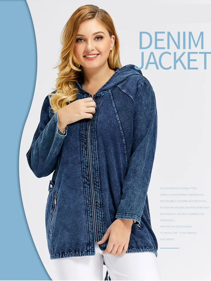 W&W Mode | Oversized Curve Champion Denim Hoodie Pullover